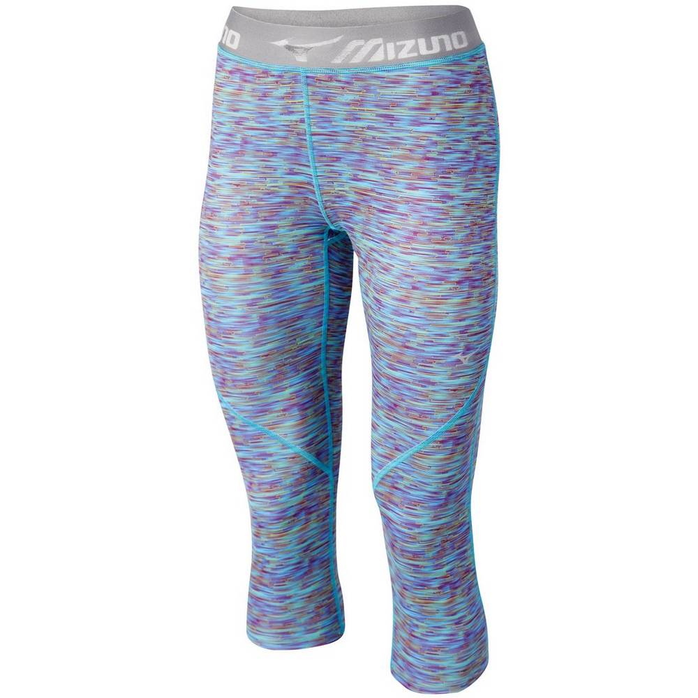 Mizuno Impulse Printed ¾ Női Leggings Kék Türkiz EHT876215